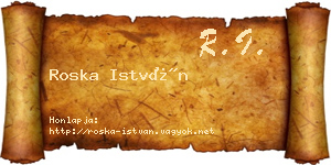 Roska István névjegykártya